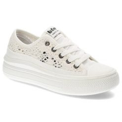 Białe Trampki Lee Cooper Damskie Buty Na Platformie. Białe trampki Lee Cooper, bez wzorów, z materiału, bez zapięcia. Za 109.00 zł.