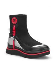 Trendyol Botki w kolorze biało-czarno-czerwonym rozmiar: 36. Białe botki Trendyol, bez wzorów, bez obcasa, bez zapięcia. Za 130.99 zł.