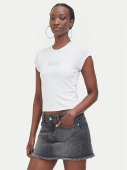 Juicy Couture T-Shirt JCWCT226326 Biały Slim Fit. Białe t-shirty Juicy Couture, m, bez wzorów, bez kołnierzyka, bez ramiączek. Za 169.99 zł.