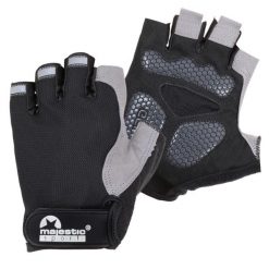 Rękawiczki rowerowe dla dorosłych Majestic Sport. Czarne rękawiczki MAJESTIC SPORT, bez wzorów, sportowe. Za 44.99 zł.