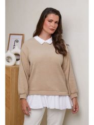 Curvy Lady Sweter w kolorze beżowym rozmiar: 40/42. Brązowe swetry Curvy Lady, bez wzorów, z bawełny, bez ramiączek. Za 86.99 zł.