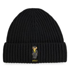 Czapka Polo Ralph Lauren. Czarne czapki Polo Ralph Lauren, bez wzorów. Za 399.99 zł.