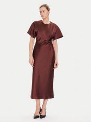 Rinascimento Sukienka koktajlowa CFC0125718003 Brązowy Regular Fit. Brązowe sukienki Rinascimento, s, bez wzorów, z syntetyku, wizytowe, bez kołnierzyka, bez ramiączek. Za 379.99 zł.