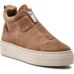 Botki GANT - Marie 17553941 Mud Brown G467. Brązowe botki GANT, bez wzorów, z materiału, bez obcasa, bez zapięcia. W wyprzedaży za 299.00 zł.