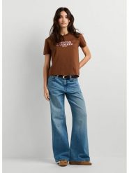 Pepe Jeans Koszulka "Carla" w kolorze jasnobrązowym rozmiar: XL. Brązowe bluzki Pepe Jeans, xl, bez wzorów, z bawełny, bez kołnierzyka, bez ramiączek. Za 83.22 zł.
