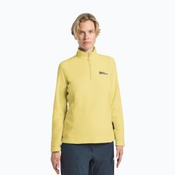 Bluza trekkingowa damska Jack Wolfskin Taunus Hz. Żółte bluzy Jack Wolfskin, bez wzorów, bez kaptura. Za 199.99 zł.
