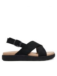 Keen Sandały Elle Luxe1030522 Czarny. Czarne sandały Keen, bez wzorów, z nubiku, bez obcasa, na płaskiej podeszwie, bez zapięcia. Za 369.99 zł.