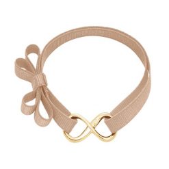 Bransoletka z nieskończonością na beżowej wstążce. Brązowe bransoletki Lilou, pozłacane. Za 168.00 zł.