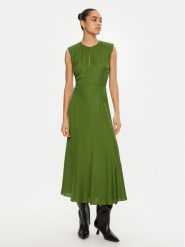Patrizia Pepe Sukienka codzienna 8A1378/AL65-G163 Zielony Regular Fit. Zielone sukienki Patrizia Pepe, na co dzień, bez wzorów, z wiskozy, bez kołnierzyka, bez ramiączek, proste. Za 649.99 zł.