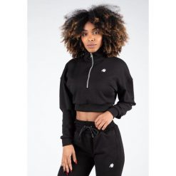 Ocala Cropped Bluza z zamkiem błyskawicznym do połowy - Czarny. Czarne bluzy GORILLA WEAR, s, bez wzorów, bez kaptura. Za 192.00 zł.