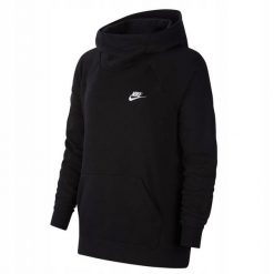 Bluza Z Kapturem Damska Essentials. Czarne bluzy Nike, bez wzorów, z kapturem. Za 222.99 zł.