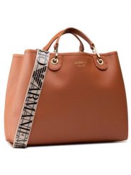 Emporio Armani Torebka Y3D165 YFO5B 85550 Brązowy. Brązowe shopper Emporio Armani, bez wzorów, ze skóry, bez dodatków. Za 809.99 zł.