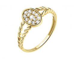 Złoty pierścionek z cyrkoniami. Żółte pierścionki Apart, z cyrkonią, złote. Za 1,699.00 zł.