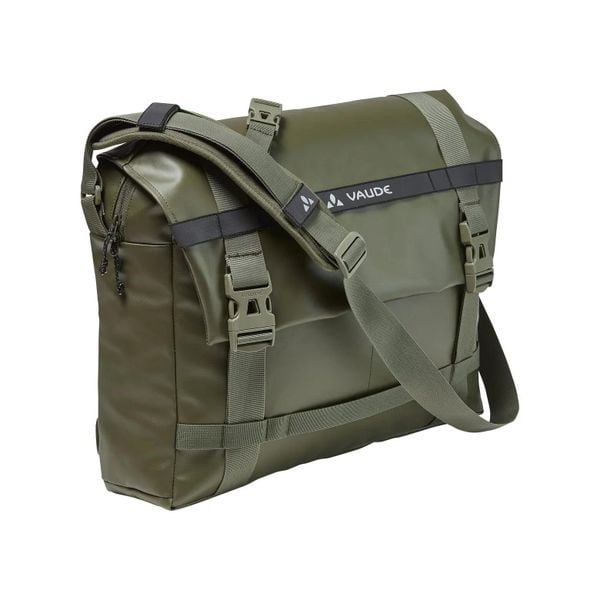 Torba na rower VAUDE Mineo Messenger 22. Zielone torby na ramię Vaude, bez wzorów, z materiału, biznesowe, na ramię, bez dodatków. Za 367.00 zł.