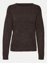 Vero Moda Sweter Doffy 10201022 Brązowy Regular Fit. Brązowe swetry Vero Moda, s, bez wzorów, z syntetyku, bez ramiączek. Za 89.99 zł.