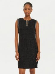 Rinascimento Sukienka dzianinowa CFC0019574002 Czarny Regular Fit. Czarne sukienki Rinascimento, xs, bez wzorów, z dzianiny, bez kołnierzyka, bez ramiączek. Za 339.99 zł.