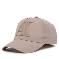 Czapka z daszkiem Armani Exchange. Brązowe czapki Armani Exchange, bez wzorów. Za 249.99 zł.