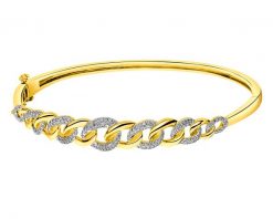 Bransoletka z żółtego złota z diamentami - 0,50 ct - próba 585. Żółte bransoletki Apart, z diamentem, złote. Za 14,590.00 zł.