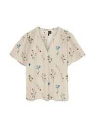 Vero Moda Bluzka w kolorze kremowym rozmiar: S. Brązowe bluzki Vero Moda, s, bez wzorów, bez kołnierzyka, bez ramiączek. Za 65.85 zł.