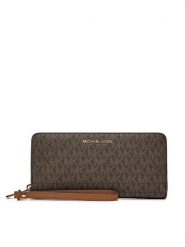 MICHAEL Michael Kors Duży Portfel Damski Jet Set 32F1GJ6E7B Brązowy. Brązowe portfele MICHAEL Michael Kors, bez wzorów, ze skóry. Za 799.99 zł.
