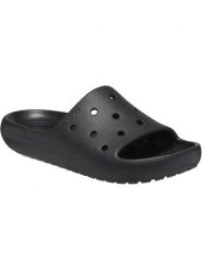 Sandały Crocs Classic Slide V2 czarne. Czarne sandały Crocs, bez wzorów, z materiału, z otwartym noskiem, bez obcasa, bez zapięcia. Za 202.00 zł.