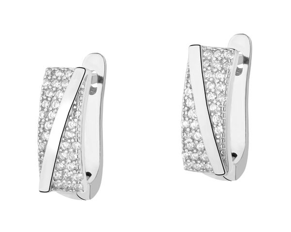 Kolczyki srebrne z cyrkonami. Szare kolczyki Apart, z cyrkonią, srebrne. Za 169.00 zł.