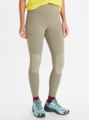 Marmot Legginsy funkcyjne "Haven Hybrid" w kolorze beżowym rozmiar: M. Brązowe legginsy Marmot, m, bez wzorów, z materiału, z podwyższonym stanem, outdoorowe. Za 220.12 zł.