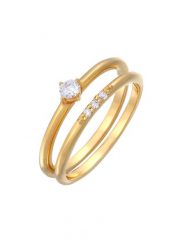 Elli Damski zestaw pierścionków do łączenia Solitaire z kryształami cyrkonii w srebrze próby 925 Pierścionki 1 ct. Pierścionki Elli, z cyrkonią, srebrne. Za 293.99 zł.