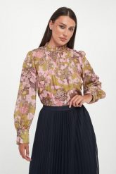 Bluzka damska z kwiatowym nadrukiem Belmira JOOP!. Bluzki Joop!, xxs, bez wzorów, bez kołnierzyka, bez ramiączek. Za 689.00 zł.