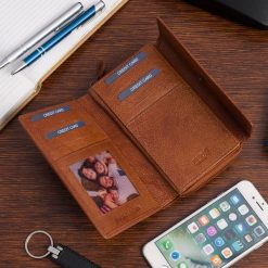 Brązowy Portfel Damski Skórzany Poziomy Vintage Plecionka Beltimore Q62. Brązowe portfele bez wzorów. Za 89.90 zł.