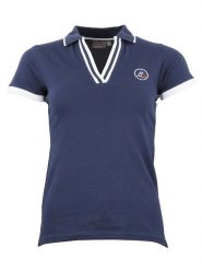 Peak Mountain Koszulka polo w kolorze granatowym rozmiar: L. Niebieskie bluzki Peak Mountain, l, bez wzorów, bez kołnierzyka, bez ramiączek. Za 96.60 zł.
