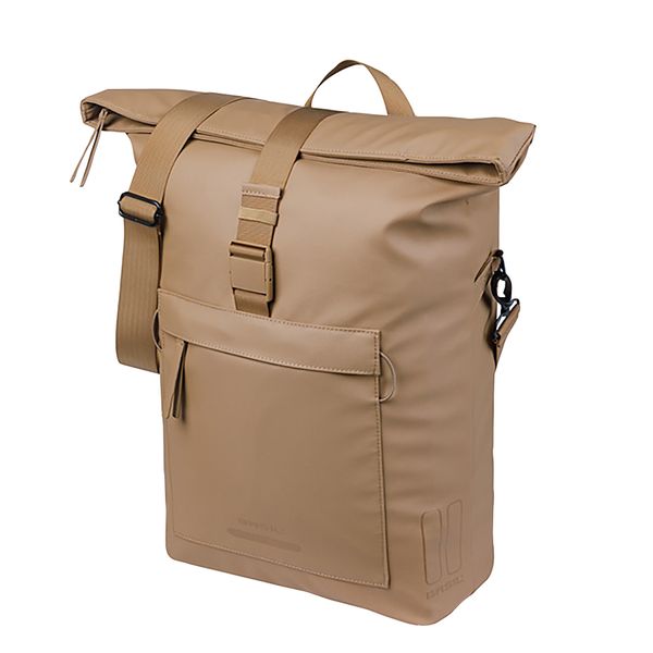 Torba rowerowa Brooklyn MIK Hooks, piaskowa. Brązowe torby na laptopa BASIL, bez wzorów, z materiału, na ramię. Za 423.95 zł.