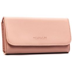 Różowy, duży portfel damski ze skóry ekologicznej z kieszonką zewnętrzną, zamykany na zatrzask - 4U Cavaldi. Czerwone portfele 4U Cavaldi, bez wzorów, ze skóry ekologicznej. Za 45.00 zł.