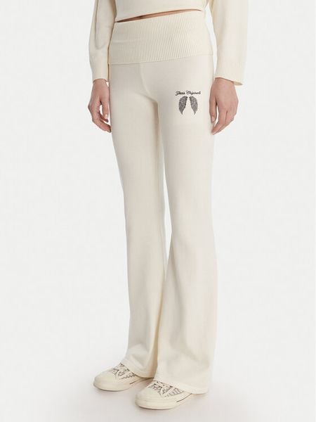 Guess Spodnie dzianinowe W6RB63 Z2V62 Écru Relaxed Fit. Spodnie materiałowe Guess, xs, z aplikacjami, z dzianiny. Za 389.99 zł.