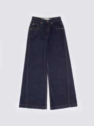 Jeansy damskie z szeroką nogawką granatowe Barb 657. Niebieskie jeansy Big Star, l, bez wzorów, z podwyższonym stanem. Za 349.99 zł.