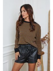 So Cachemire Sweter "Dweg" w kolorze czarno-jasnobrązowym rozmiar: L. Brązowe swetry So Cachemire, l, bez wzorów, z kaszmiru, bez ramiączek. Za 201.08 zł.