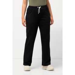 Damskie Spodnie dresowe proste nogawki elastyczny pas. Czarne spodnie dresowe Ulla Popken, plus size, bez wzorów, z bawełny. Za 195.99 zł.