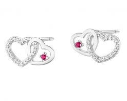 Kolczyki srebrne z cyrkoniami - serca. Szare kolczyki Apart, z cyrkonią, srebrne. Za 189.00 zł.