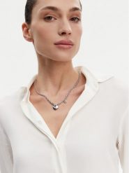 Guess Naszyjnik JUBN05 216JW Srebrny. Szare naszyjniki Guess, metalowe. Za 189.99 zł.