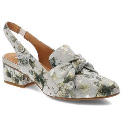Szare Sandały Maciejka Eleganckie Obuwie Damskie W Kwiaty. Szare sandały Maciejka, bez wzorów, z materiału, eleganckie, bez obcasa, na obcasie, bez zapięcia. Za 386.99 zł.