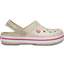 Klapki sportowe na basen Crocs CROCBAND. Białe klapki Crocs, bez wzorów, bez obcasa. W wyprzedaży za 202.99 zł.