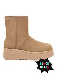 UGG Skórzane botki "Cityfunc Mid" w kolorze beżowym rozmiar: 40. Brązowe botki UGG, bez wzorów, bez obcasa, na platformie, bez zapięcia. Za 638.42 zł.