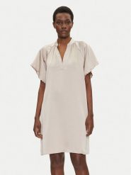 Bruuns Bazaar Sukienka codzienna Beckia Wendis BBW4490 Beżowy Loose Fit. Brązowe sukienki Bruuns Bazaar, na co dzień, bez wzorów, z syntetyku, bez kołnierzyka, bez ramiączek, proste. Za 599.99 zł.