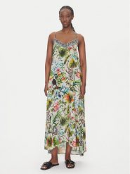 LOLA CASADEMUNT Sukienka letnia LS2516037 Zielony Relaxed Fit. Zielone sukienki LOLA CASADEMUNT, na lato, l, bez wzorów, z wiskozy, bez kołnierzyka, bez ramiączek. Za 329.99 zł.