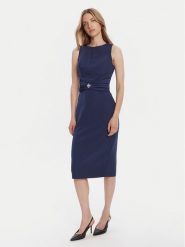 Rinascimento Sukienka koktajlowa CFC0125073003 Granatowy Slim Fit. Niebieskie sukienki Rinascimento, xs, bez wzorów, z syntetyku, wizytowe, bez kołnierzyka, bez ramiączek. Za 619.99 zł.