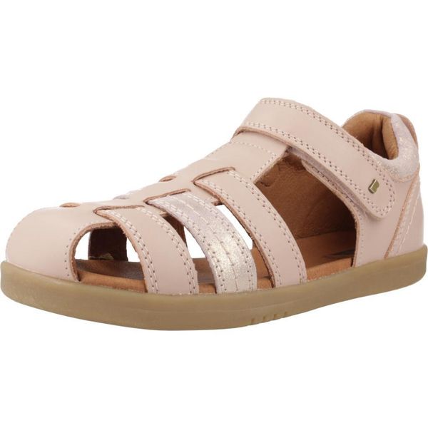 Sandały BOBUX ROAM Rose. Czerwone sandały BOBUX, bez wzorów, ze skóry, bez obcasa, bez zapięcia. Za 269.99 zł.