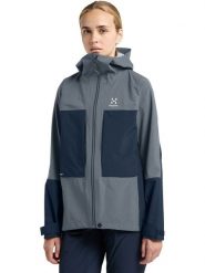 Haglöfs Kurtka funkcyjna "Roc Explore" w kolorze szaro-granatowym rozmiar: XL. Niebieskie kurtki sportowe Haglöfs, xl, bez wzorów, bez kaptura, outdoorowe. Za 826.74 zł.