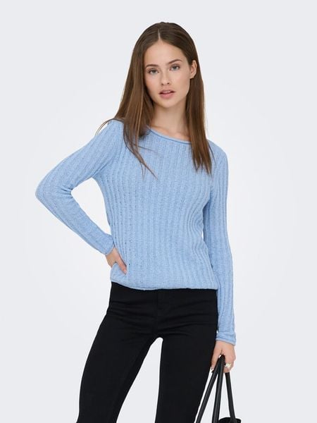 ONLY Sweter w kolorze błękitnym rozmiar: M. Niebieskie swetry Only, m, bez wzorów, ze splotem, bez ramiączek. Za 61.31 zł.
