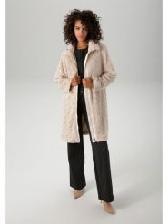 Aniston Płaszcz pluszowy w kolorze beżowym rozmiar: 40. Brązowe płaszcze Aniston, bez wzorów, bez kaptura. Za 83.22 zł.