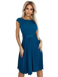 Numoco Sukienka w kolorze granatowym rozmiar: M. Niebieskie sukienki Numoco, m, bez wzorów, bez kołnierzyka, bez ramiączek, mini. Za 223.99 zł.